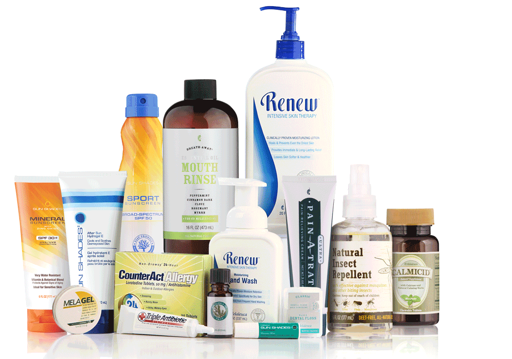 a verity of melaleuca products